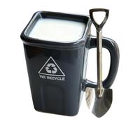 ETUCYNG Poubelle de recyclage en céramique 11 x 12,3 cm avec poignée pour thé, eau, café glacé, jus, café, bureau, restaurant, cuisine, hôtel, collectionneurs, anniversaire