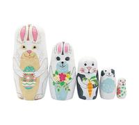 ETUCYNG Poupées Gigognes en Bois | Décorations Mignonnes Lapin de Pâques | Figurines Gigognes Animaux - pour Garçons Filles Maison Salon Chambre Salle De Jeux Printemps Anniversaire