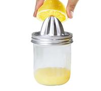 ETUCYNG Presse-Agrumes en Acier Inoxydable - Extracteur De Jus Portable Pour Cuisine - Couvercle De Presse-Agrumes Avec Pot En Verre,Pour Cuisine Domestique, Orange, Citron Vert, Pique-Nique En Plein
