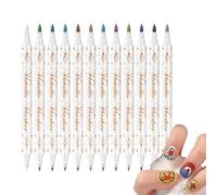 ETUCYNG Stylos à ongles | 12 couleurs à double pointe - Stylos imperméables à séchage rapide, pour femmes, mères, jeunes, débutants, manucure, salon de manucure à domicile