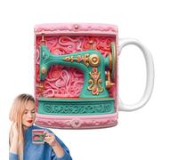 ETUCYNG Tasse à café 3D amusante sur le thème de la machine à coudre, passe au micro-ondes, pour couettes, mamans, sœurs, grands-mères, tantes, filles