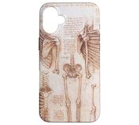 Étude d'anatomie Humaine des squelettes par Leonardo da Vinci Coque pour iPhone 16 Plus