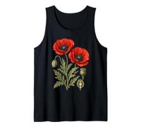 Étude de Fleurs de Coquelicot Rouge botanique Vintage Débardeur