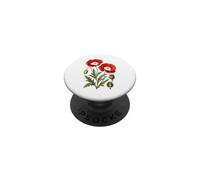 Étude de Fleurs de Coquelicot Rouge botanique Vintage PopSockets PopGrip Adhésif
