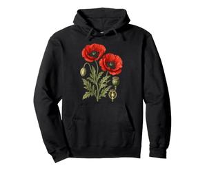 Étude de Fleurs de Coquelicot Rouge botanique Vintage Sweat à Capuche