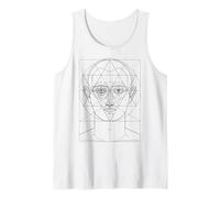 Etude proportionnelle d'une tête d'homme sur Un Concepteur hexagramme Débardeur