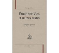 Étude sur Vico et autres textes - Georges Sorel - Honore Champion - relié - Etude