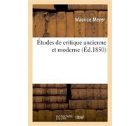 Études de critique ancienne et moderne