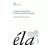 Études de linguistique appliquée - N°1/2011 Formation des enseignants, recherche et sciences du langage - Robert Galisson - Klincksieck - broché - Revue