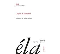 Etudes de linguistique appliquée - n°1-2024 Langue et Économie - Collectif - Klincksieck - broché - Revue
