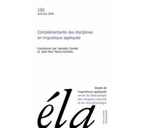 Etudes De Linguistique Appliquée N° 190, Avril-Juin 2018
