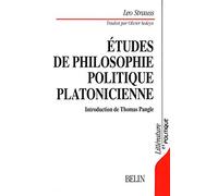 Études de philosophie politique platonicienne