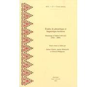 Etudes De Phonétique Et Linguistique Berbère - Hommage À Naïma Louali (1961-2005)