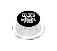 Études des médias Major by Day Memes Night Journalisme Littératie PopSockets PopGrip pour MagSafe