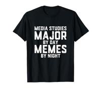 Études des médias Major by Day Memes Night Journalisme Littératie T-Shirt