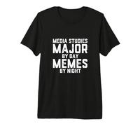 Études des médias Major by Day Memes Night Journalisme Littératie T-Shirt Haut de Gamme