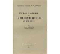 Etudes d'histoire de la philosophie française au XVIIe siècle