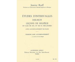 ETUDES D'INTERVALLES 18 LECONS DE SOLFEGE 2 CLES VERSION A SANS ACCT