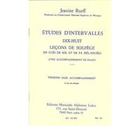 ETUDES D'INTERVALLES 18 LECONS DE SOLFEGE 5 CLES VERSION B SANS ACCT