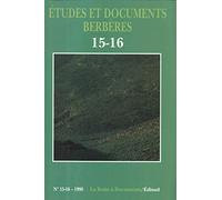 Etudes Et Documents Berberes 15/16