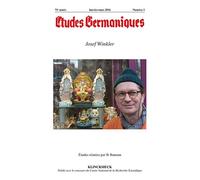 Études germaniques - N°1/2016 Josef Winkler - Jean-Marie Valentin - Klincksieck - broché - Revue