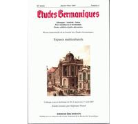 Etudes Germaniques N° 245, 1/2007 - Espaces Multiculturels