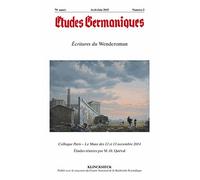 Etudes Germaniques N° 278, 2/2015 - Ecritures Du Wenderoman