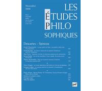 Études philosophiques 2004, n° 4 Descartes - Spinoza - Collectif - Puf - broché - Revue