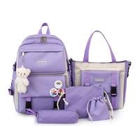 Étudiant Cartable Cartable Femme Premier Cycle Du Secondaire Étudiant Lumiere Primaire Petite Fille Fraîche Mignonne Trois A Grande Capacité Sac A Dos-Violet