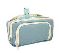 Étudiants masculins et féminins, style japonais, boîtes de papeterie personnalisées, trousse simple pour élèves du primaire - double couche fenêtre avant bleue