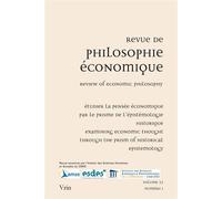 Étudier la pensée économique par le prisme de l'épistémologie historique Examining Economic Thought through the Prism of Historical Epistemology - Sina Badiei - Vrin - broché - Revue