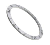ETUELNOPT Bague d'insertion de lunette en céramique, Insert de lunette montre en céramique argent noir 38x31,8x1,2mm unisexe(Silver)