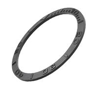 ETUELNOPT Bague d'insertion de lunette en céramique, Insert de lunette montre en céramique argent noir 38x31,8x1,2mm unisexe(Black)