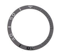 ETUELNOPT Bague d'insertion de lunette en céramique, Insert de lunette montre en céramique noir argent 38x31.8x1.2mm(Black)