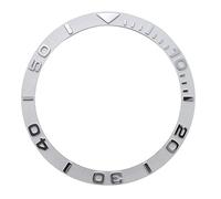 ETUELNOPT Bague d'insertion de lunette en céramique, Insert de lunette montre en céramique noir argent 38x31.8x1.2mm(Silver)