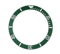 ETUELNOPT Bague d'insertion de lunette en céramique, Insertion d'encadrement en céramique multicolore 38mm for montres automatiques for hommes de 40mm(Whitegreen)