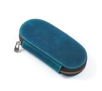 ETUELNOPT Boîte à eau, Étui à stylos en cuir for hommes. Trousse Ovale Zip Carry-on Multicolore 16,5x7,5x3cm(Blue)