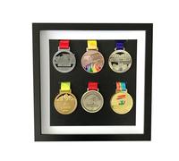 ETUELNOPT Boîte de Stockage de médailles pour Coureurs, Présentoir à médailles en Bois Massif, Multicolore, Plusieurs Tailles for Le Sport et l'armée(Black,A3 Vertical (9 Medals))