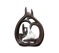 ETUELNOPT Brûleur d'encens en céramique, Brûleur d'encens Bouddha Main Reflux Fleur de Lotus Porte-bâton Violet Sable 22x16x5cm BA(B)