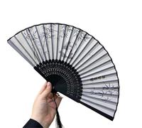 ETUELNOPT Éventail chinois pliable, Éventail Pliant en Tissu de Bambou 21x38cm Multicolore 1-10 pcs(Color5,2Pcs)