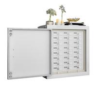 ETUELNOPT Organisateur de clés d'acier, Armoire de Bloc Signal téléphonique Blanche, 6 à 24 emplacements(24squares)