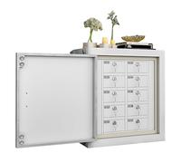 ETUELNOPT Organisateur de clés d'acier, Armoire de Bloc Signal téléphonique Blanche, 6 à 24 emplacements(10squares)