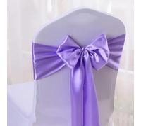 ETUELNOPT Rubans et nœuds pour chaises, Ceinture de Chaise en Satin Multicolore, 10 pièces, 16x275 cm, nœuds Papillon, décor Rustique for fête Mariage, DIY(Light Purple)