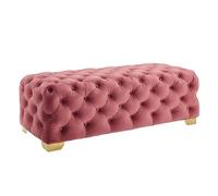 ETUELNOPT Stockage Ottoman, Banquette Rembourrée Bout De Lit Bouton Tufté Multicolore 80-110x45x40cm(Pink,80 * 45 * 40cm)