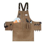 ETUELNOPT Tabards à poches, Tablier de travail multicolore Poches ourlet détachable for charpentier mécanicien Bladesmith(Brown)