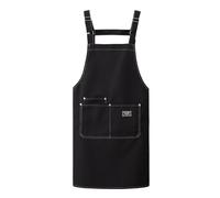 ETUELNOPT Tabards à poches, Tablier unisexe en toile denim avec poches, attache réglable, multicolore, barbecue de cuisine(Black)