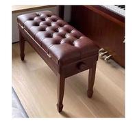 ETUELNOPT Tabourets de Piano, Adjustable Piano Bench Solid Wood Leather 51-61 cm 881 lbs Black Brown(Brown)