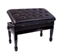 ETUELNOPT Tabourets de Piano, Adjustable Piano Bench Solid Wood Leather 51-61 cm 881 lbs Black Brown(Black)