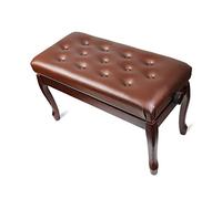 ETUELNOPT Tabourets de Piano, Banc de Piano Duet en Simili Cuir à Hauteur réglable, Construction Bois Massif, Multicolore(Brown)