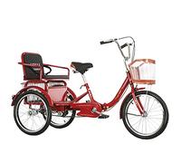 ETUELNOPT Vélo Pliable de Ville, Tricycle Adulte Pliant 20 Pouces Panier siège arrière Multicolore 2 pièces(Red)